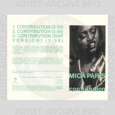 Mica Paris - Contribution