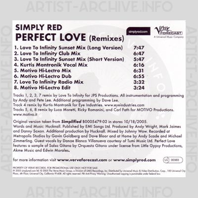 Simply Red - Perfect Love - Remixes