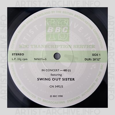 Swing Out Sister - BBC Transcription Service - In Concert